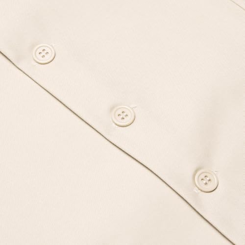 Image of Hi-Tie Men's Formal Suit Vest Solid Fit Vest for Men 3 Pockets V Neck Waistcoat Business Wedding Casual
