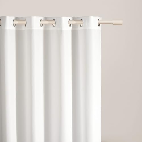 ROOM99 Cortina Aura 140 x 250 cm con Ojales Plateados, Color Crudo, Tela Mate, fácil Montaje y Mantenimiento