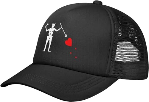 Casquette Trucker, Drapeau Pirate Barbe Noire Casquette Unisexe Casquettes Sport Légère Anti-Soleil Cap pour Homme Cyclisme Activités