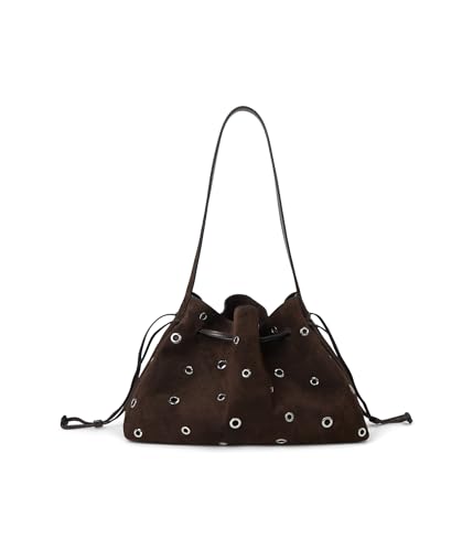 Madewell Suede Drawstring Shoulder-Eyelet, Dark Carob