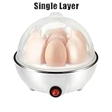 Ccarzzi Egg Boiler Multi Electric Egg Cooker with Small Measuring Cup, Up to 7 Egg Capacity, for Soft Dippy, Hard & Poached Eggs (White) - Image 4