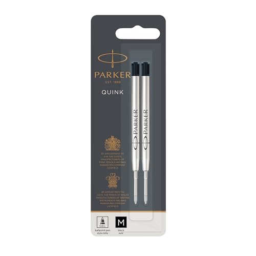 Parker Gel Ball Pen Refill Medium Nib Black, Pack of 2