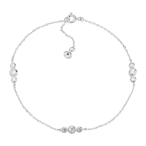 Silpada 'Clarity' Loll Anklet with Cubic Zirconia in Sterling Silver, 9