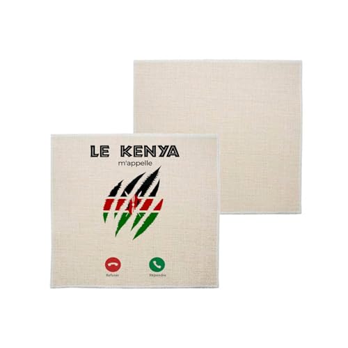 sous Verre en Lin - Le Kenya m'appelle Drapeau Culture - 1 unité (100 x 100 mm)