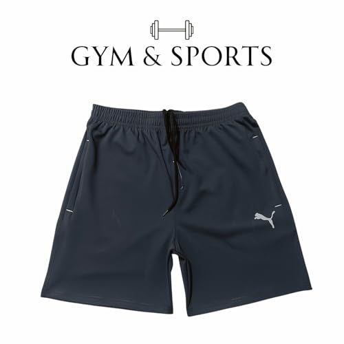 Image of Mens Dry Fit Lycra Stretchable Gym & Sports Shorts Breathable Quick-Dry Activewear for Running Training Yoga & Casual Wear Comfortable Athletic with Elastic Waistband