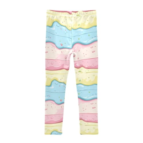 Colorful Ice Cream Style Girls Casual Leggings for Kids Printed Long Pant Bottoms Stretch and Soft2