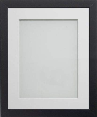 Black Picture Frame With WHITE Mount - IVORY Mount Poster Frame Photo Frame with Mount insert For Picture Size In Various Sizes (BLACK + WHITE MOUNT, 6x6 pic size 4x4) — image 1