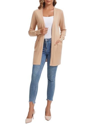 Image of Cardigan for Women Casual Long Sleeve Open Front Cardigan Sweaters with Pockets