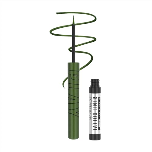 Image of Maybelline New York Tattoo Play Metallic Green Liquid Eyeliner, Metallic