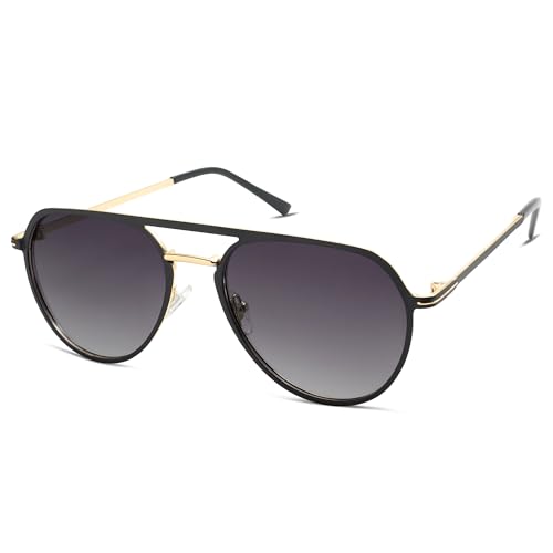 SOJOS Trendy Aviator Polarized Sunglasses for Women Men Retro Shades Classic Metal Sun Glasses SJ1204A