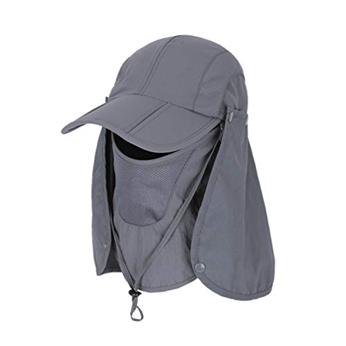 LIOOBO Protector Solar Cuello Cubierta Sombrero Desmontable Color Sólido Tapa de Secado Rápido Sombreros Anti-UV Protección Solar Sombrero para Montañismo Camping Al Aire Libre Cover
