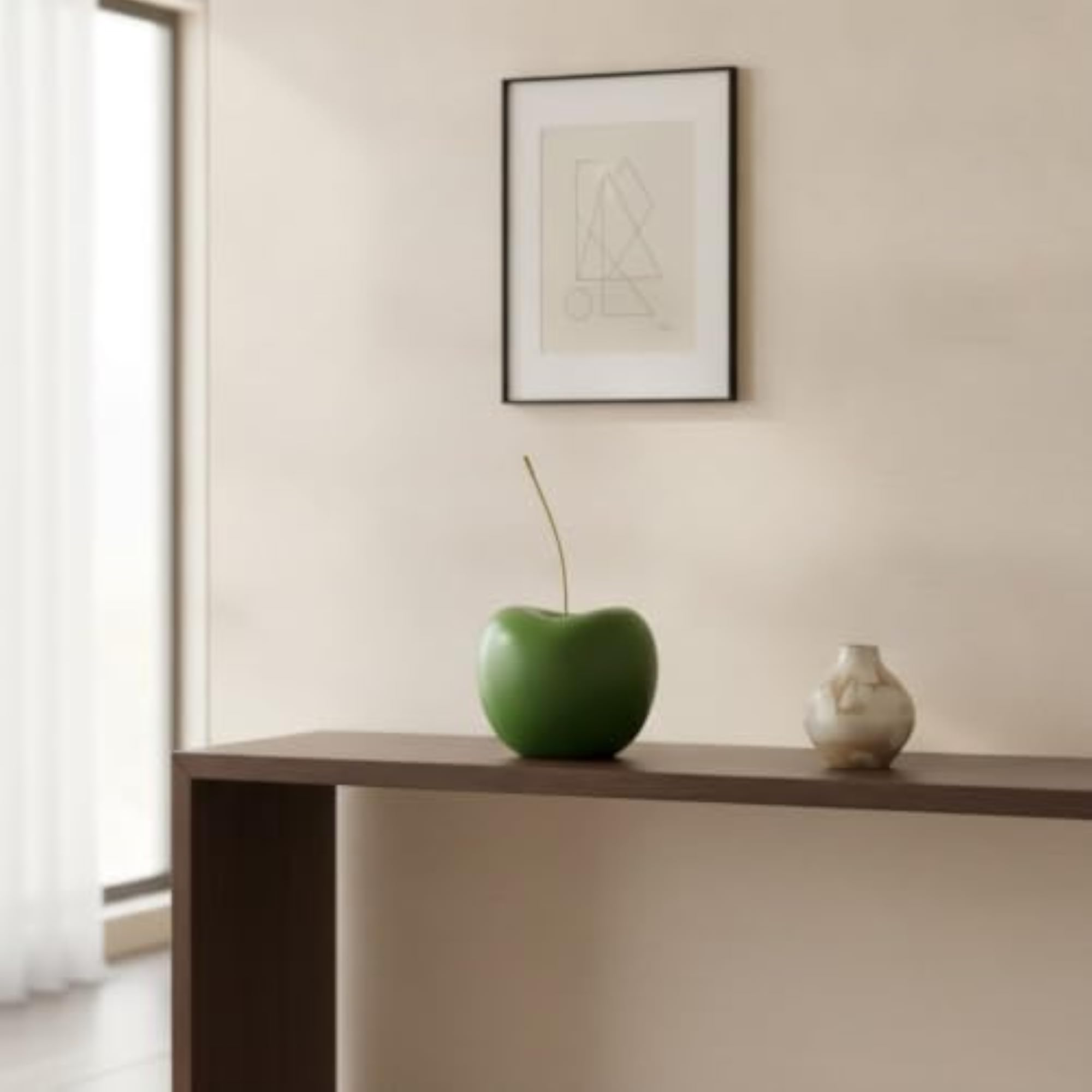 Glossy Cherry Ornament Sculptural Cherry Sculpture for Tabletop