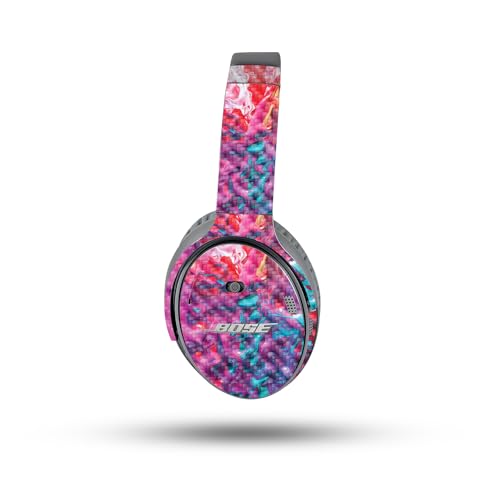 Image of MightySkins Carbon Fiber Skin Compatible with Bose QuietComfort 35 II Headphones - Paint Party | Protective, Durable Textured Carbon Fiber Finish | Easy to Apply