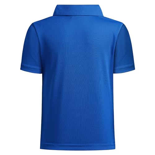 QBK Toddler to Youth Boys' Performance Polo Kids Collared Golf Shirt School Uniform (Royal Blue XL)
