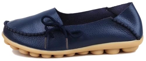 Image of Women's Leather Slipper Loafers Flat Shoes Slip-Ons