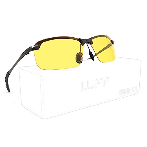LUFF Gafas de visión nocturna hombres/mujeres con conducción segura, Gafas retro antideslumbrantes con gafas polarizadas HD (classic black) Cover