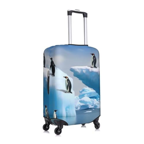 Penguins On The Iceberg Luggage Cover Washable Stretch Suitcase Protector Anti-Scratch Travel Luggage Sleeve Elastic Baggage Cover Fits 18-32 Inch3