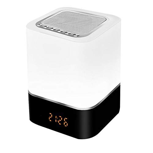 LED-Wecker Elektronischer digitaler Wecker Drahtloser Bluetooth-Lautsprecher mit Touch Control-Nachttischlampe Integrierte dimmbare