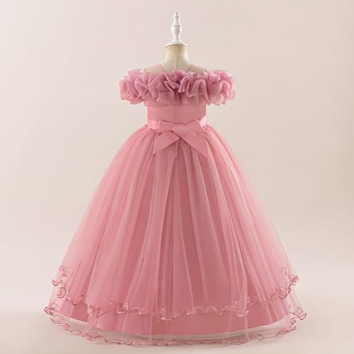 Vestidos de niña para bodas y banquetes de verano en jardín con falda tutú elegante 5