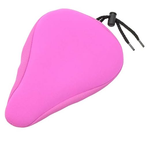 Domain Cycling Premium Child Bike Gel Seat Cushion Cover 9"x6" Most Comfortable Small Bicycle Saddle Pad Kids v2 (Pink)