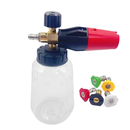 Schiuma,Connettore Doppio per Kit Idropulitrice - Accessorio Lavaggio con 5 Ugelli per Esterno, Tetto e Pavimentazione