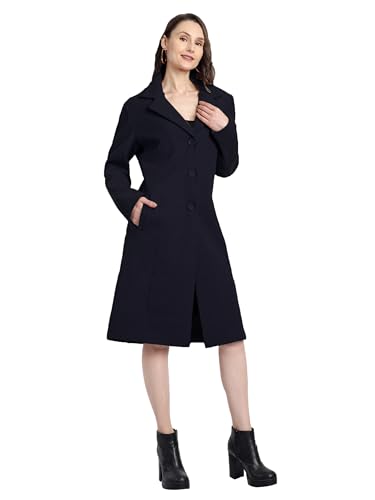 Image of HAUTEMODA Women's Winter Coat Trench Long Sleeves Over Coat With Pocket single Breasted
