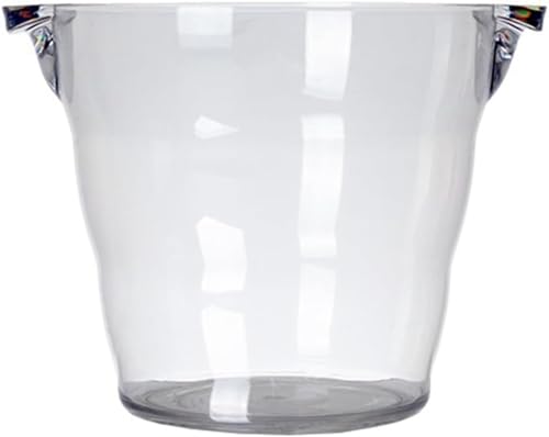 ワインクーラー シャンパンクーラー ボトルクーラーアイスペール 溶けない 氷入れ容器 カクテル 日本酒 シャンパン 焼酎保冷 アイスバケット 大容量 ポータブル PC製 クリア 持ち手付き 家庭用 業務用 パーティー (9.8L,クリア)