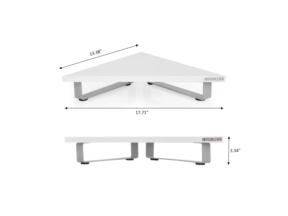 Image of INVISIBLE BED Wood Monitor Riser Stand, Computer Riser, Wool White