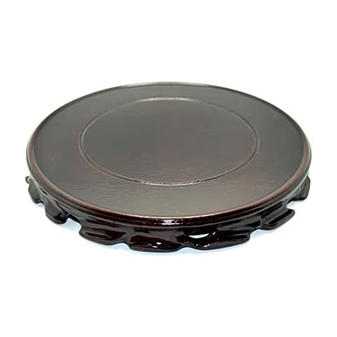 Palmetto Housewares Rosewood Stand Oriental Style, Diameter 20cm Height 2.5cm Vase Plant Stand, Fish Bowl Stand, Multiple-purpose Display Stand Dia 8 Inch Dia 20cm Cover