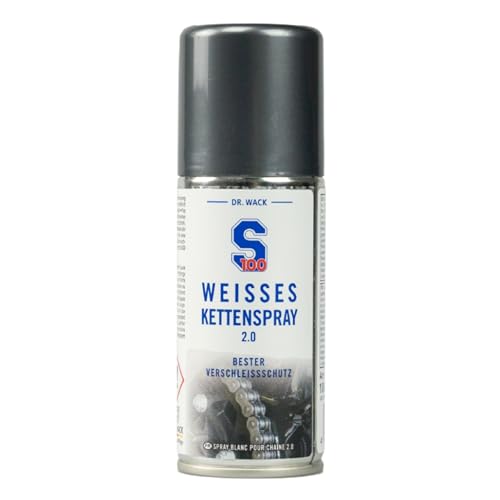 DR. WACK Weißes Kettenspray Motorrad 100 ml - Effektiver Kettenschmierstoff - Schutz vor Verschleiß & Korrosion - Kettenöl für weniger Reibung - für alle Ketten - Hochwertige Motorradpflege