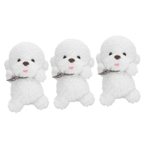 Peluche chien Bichon réaliste Hemobllo de 3 pièces douces pour l'éveil des enfants