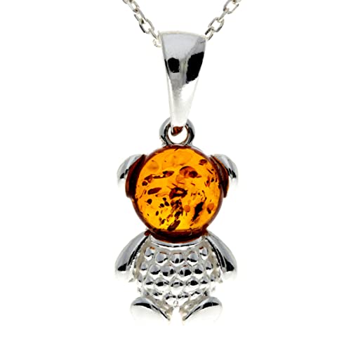 Pendentif ours en ambre véritable à porter au quotidien pour un look bohème
