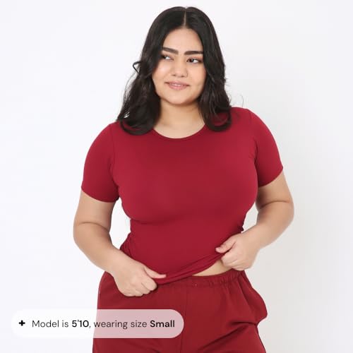 Image of Terractive Women's Cuddle Baby T - Soft Premium Cotton Half Sleeve Tee - Stretch Fit Tagless Comfort Lightweight Breathable Everyday Wear Casual Top for Lounging Layering or Outings