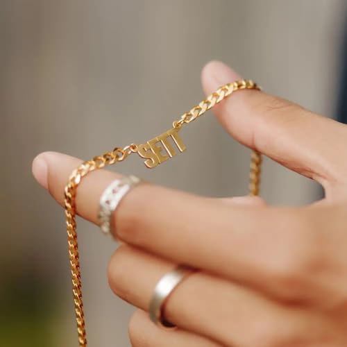 Father's Day Gift - Personalized Sterling Silver Name Necklace - Choose Your Style - Gift for Men, Him, Husband - Gold or Gold Vermeil Plated - Custom Nameplate Pendant - by MYKA3