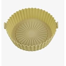 2 pcs silicone air fryer liners, set of 2 reusable airfryer liners silicone. Silicone liners for air fryer basket and air fryer pan. Silicone pad for air fryer 7.5 INCH 3 Qt or larger