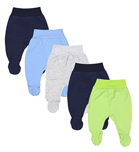 TupTam Pantalón con Pies de Bebé para Niños Pack de 5, Mix de Colores 1, 68