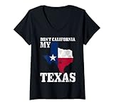 donna non california texas - bandiera con mappa del texan pride stae maglietta con collo a v