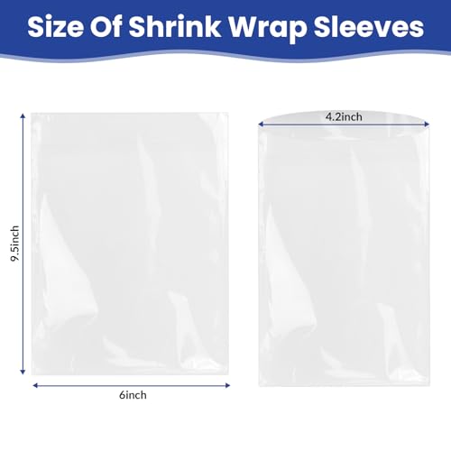 Image of YOTINO 6 x 9.5 inch Clear PVC Shrink Flat Bags, 100 Pack, Heat Sealing, Moisture-Proof, Dust-Proof, Odor-Resistant, Ideal for Soaps, Shoes, Bath Bombs, Cosmetics, Electronics & More