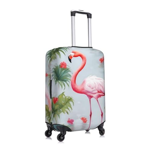 Travel Luggage Cover for Suitcase Tsa Approved, Washable Elastic Suitcase Protector, White Flamingo Suitcase Cover Anti-scratch Baggage Cover Fits 22-24 Inch Luggage Sleeve Medium3