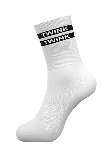 TWINK SOCKEN (1 Paar, weiß/schwarz) | Tribe Crew Socken für die queere Community | Größe 41 - 46 | Twinks | Twunk | Männer Erotik | Gay | Bisexuell | Schwul | schwule Fetisch Socken | Fetish Pride
