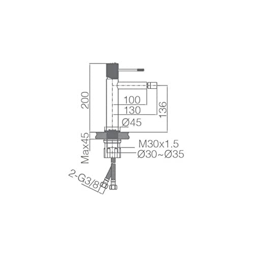 IMEX bateria bidetowa, bateria łazienkowa WC, zimna/ciepła - seria LINE Chrom - BDD038-2