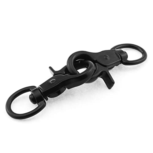 Image of 2pcs Snap Hook Zinc Alloy 60mm Black Key Chain Door Lock Pets Cage Hook Belt Clip for Any Suitable Cage, Dog Traction Rope (Pack of 2)