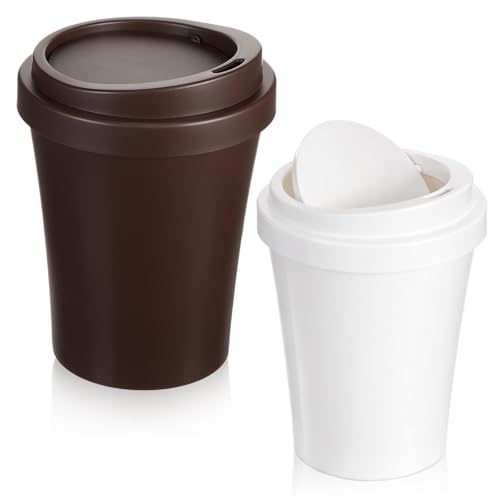 Canecas de basura de escritorio diseño taza café 2 pcs
