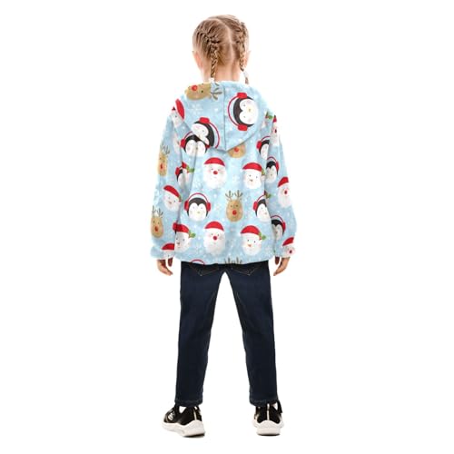 OTVEE Christmas Santa Penguin Reindeer Kids Hoodie Jacket Fall Spring Full Zip Warm Outwear Coat4