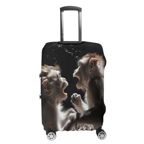 Travel Luggage Cover Elastic Suitcase Protector Anti-Scratch Washable Little Monkey Playing Luggage Sleeve Tsa Approved Carry on Covers Baggage Cover Fits 18-32 Inch Luggages4