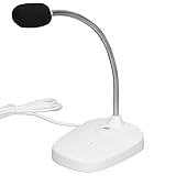 Microphone 3,5 mm, omnidirectionnel 110db S/N USB sans Pilote léger, Microphones d'ordinateur Portables largement applicables pour Le Bureau pour l'école pour la Maison(Blanche)