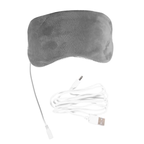 Homoyoyo Máscara Térmica USB para Ojos con Masaje y Vapor Antifaz para Dormir Aliviar Fatiga y Ojeras Portátil para Yoga y Oficina Color Gris