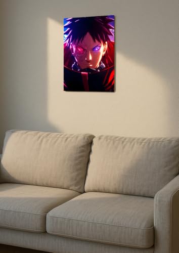 Image of NIJUKA Anime Printed Metal sheet Poster For Home And Room Decoration | For Anime Art Fans Boys And Girls (Obito sharingan and Rinnegan)