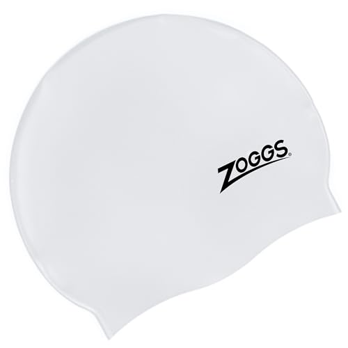 Image of ZOGGS Silicone Cap for Swimming - Superior fit with Non-Slip Inner Surface, Color - White