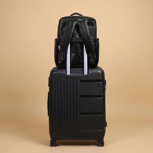 Image of VISMIINTREND Leather Laptop Backpack Bag for Men & Women | Casual, Office, College, Travel, Airport, Weekender Bag | Fits upto 15.6 Inch Laptop, Macbook | Durable | Birthday, Rakhi Gifts